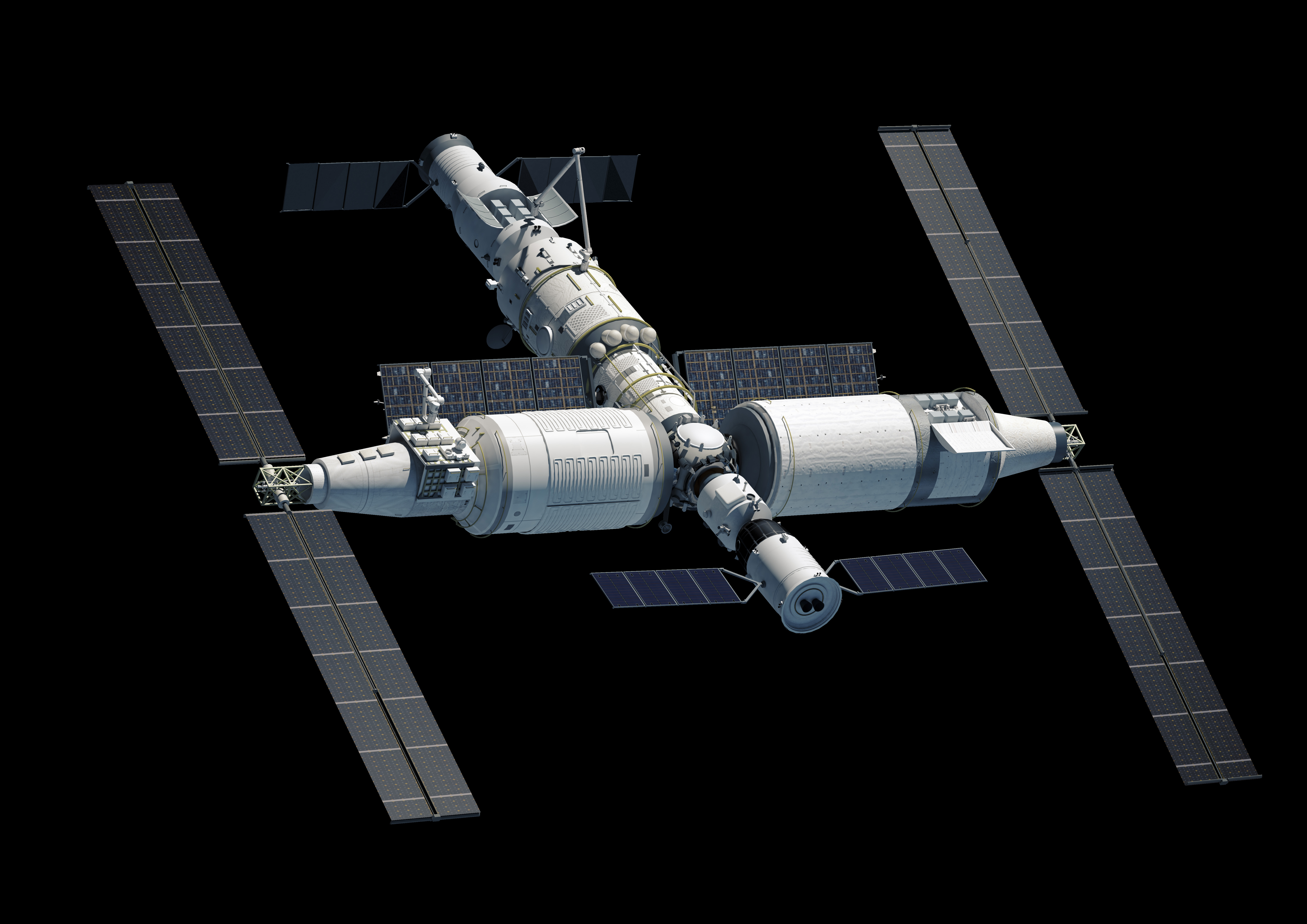 Chinese Space Station Tiangong 2022, complete view.