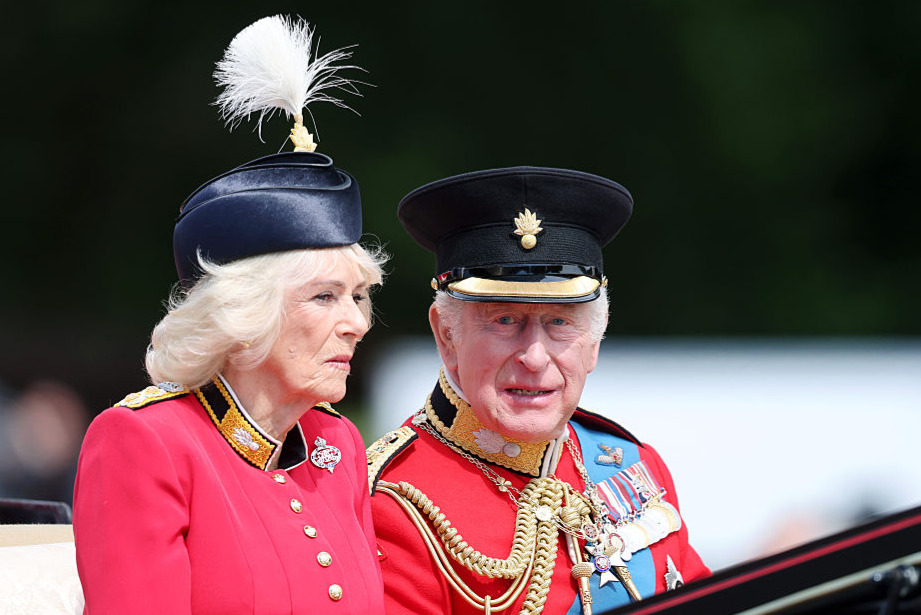 Queen Camilla and King Charles III during Trooping The Colour.
