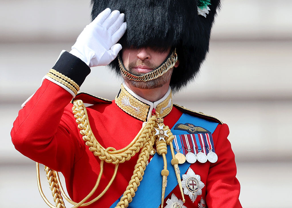 Prince William, Prince of Wales during Trooping The Colour on June 13, 2026 in London, England. Trooping The Colour is a ceremonial parade.