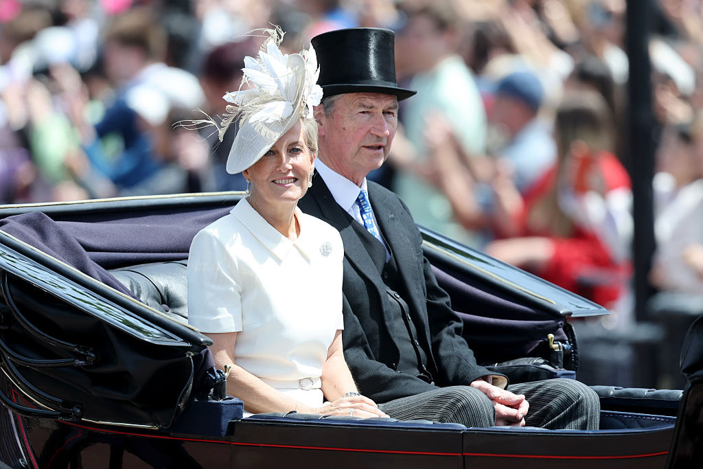 Sophie, Duchess of Edinburgh and Vice Admiral Sir Timothy Laurence during Trooping The Colour.