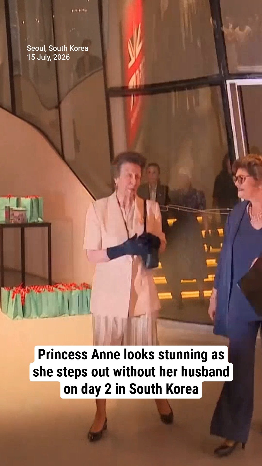 Princess Anne looks stunning as she steps out without her husband on day 2 in South Korea