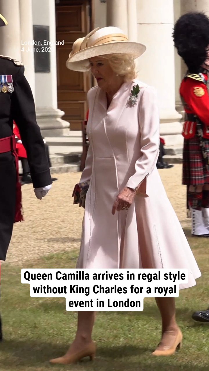 Queen Camilla arrives in regal style without King Charles for a royal event in London