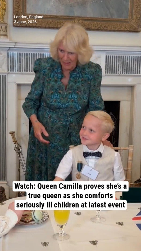 Watch: Queen Camilla proves she’s a true queen as she comforts seriously ill children at latest event