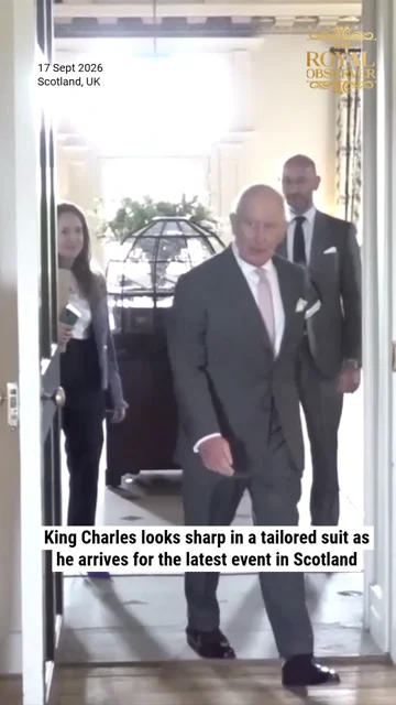 King Charles looks sharp in a tailored suit as he arrives for the latest event in Scotland