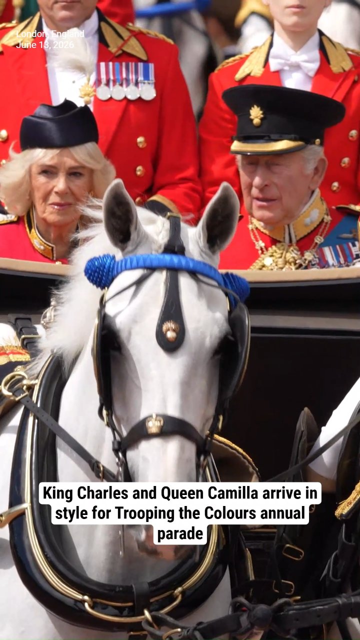King Charles and Queen Camilla arrive in style for Trooping the Colours annual parade