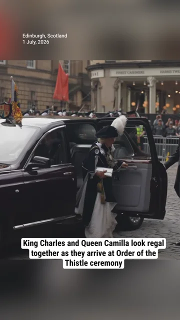 King Charles and Queen Camilla look regal together as they arrive at Order of the Thistle ceremony