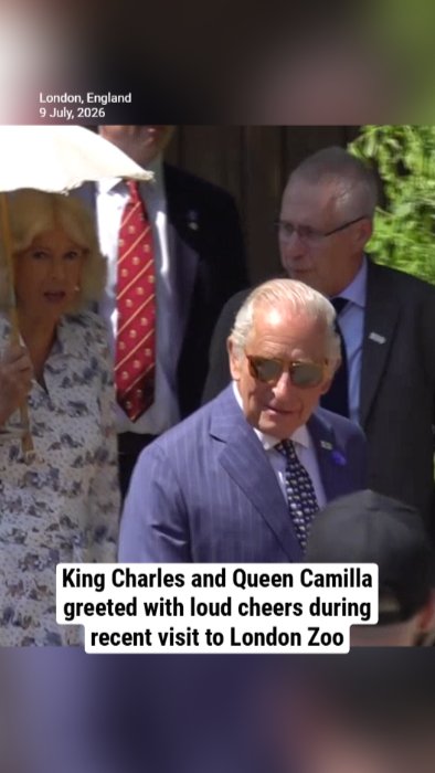 King Charles and Queen Camilla greeted with loud cheers during recent visit to London Zoo