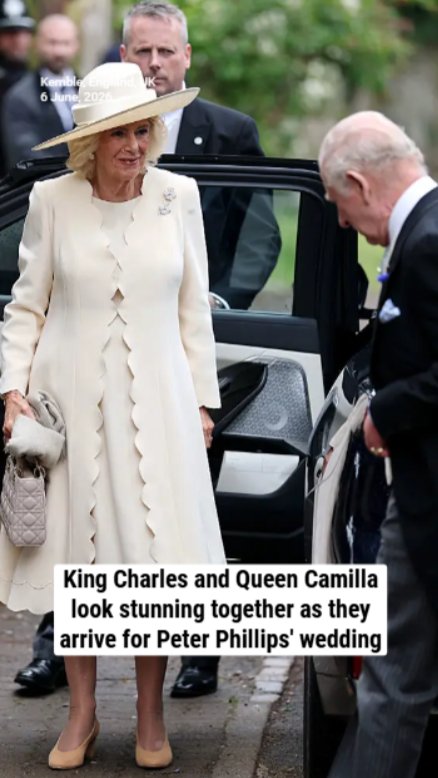 King Charles and Queen Camilla look stunning together as they arrive for Peter Phillips' wedding