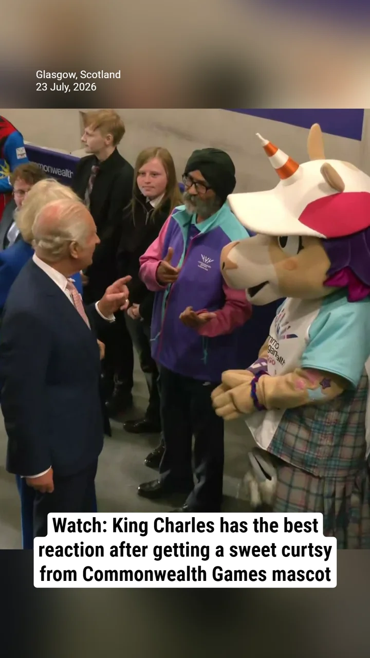 Watch: King Charles has the best reaction after getting a sweet curtsy from Commonwealth Games mascot