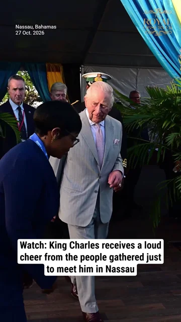 Watch: King Charles receives a loud cheer from the people gathered just to meet him in Nassau