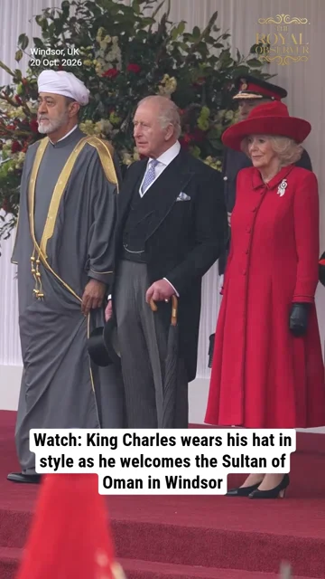 Watch: King Charles wears his hat in style as he welcomes the Sultan of Oman in Windsor