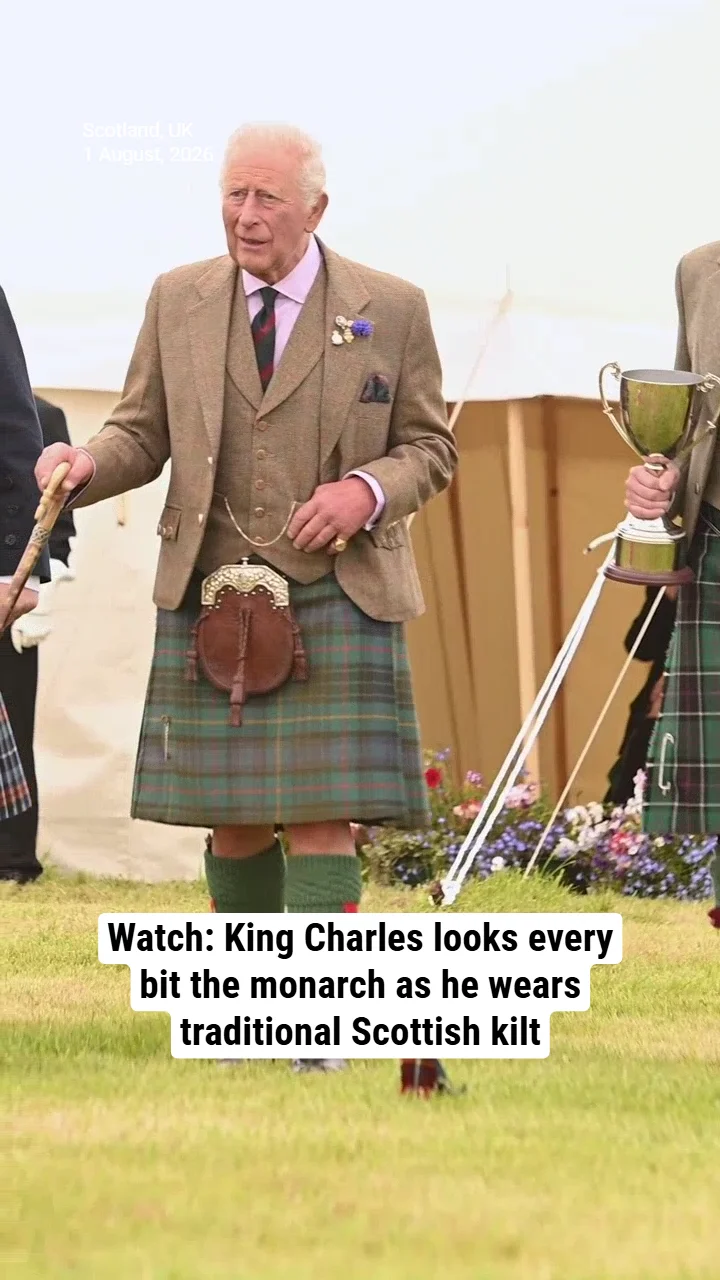 Watch: King Charles looks every bit the monarch as he wears traditional Scottish kilt