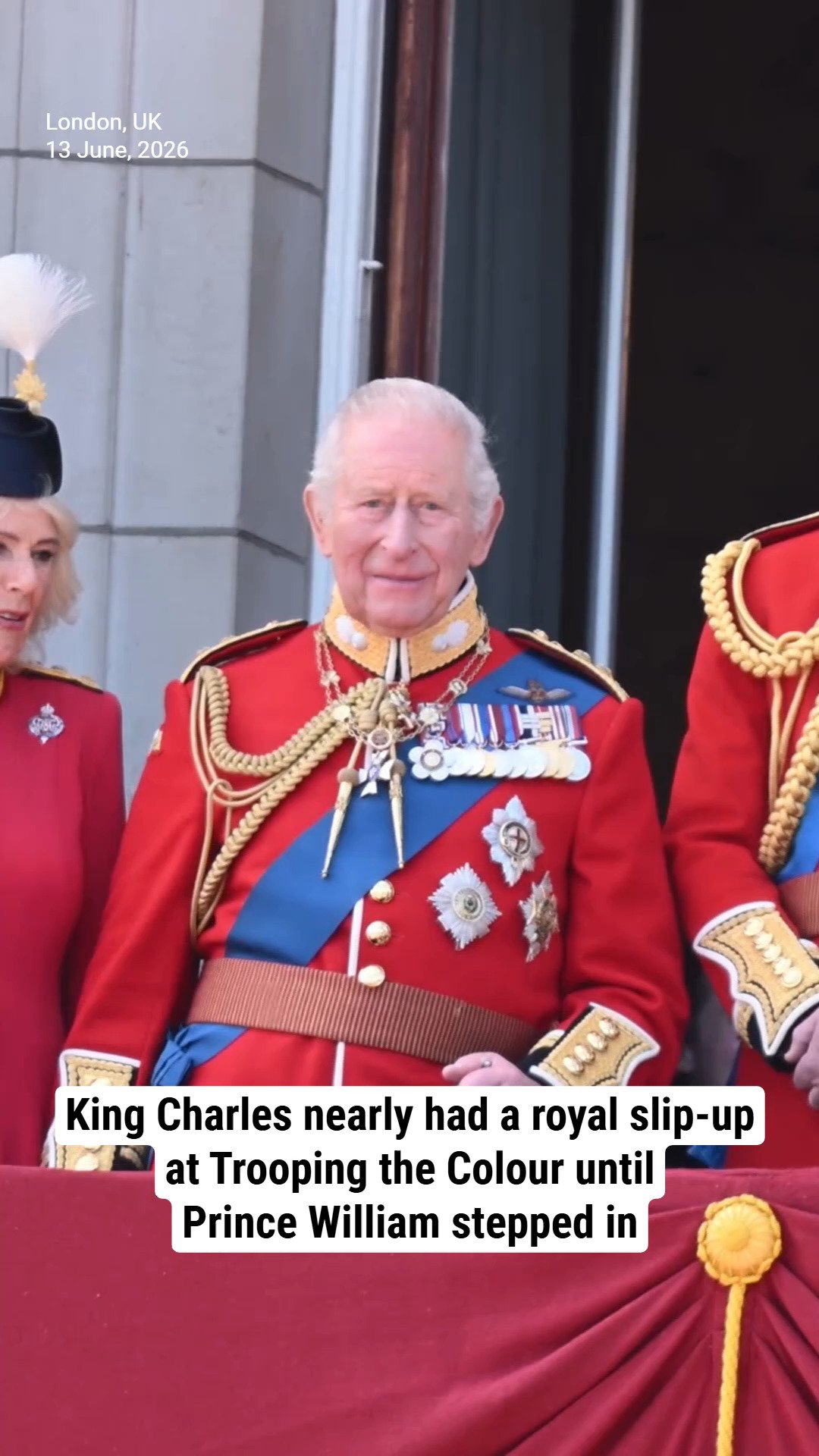King Charles nearly had a royal slip-up at Trooping the Colour until Prince William stepped in