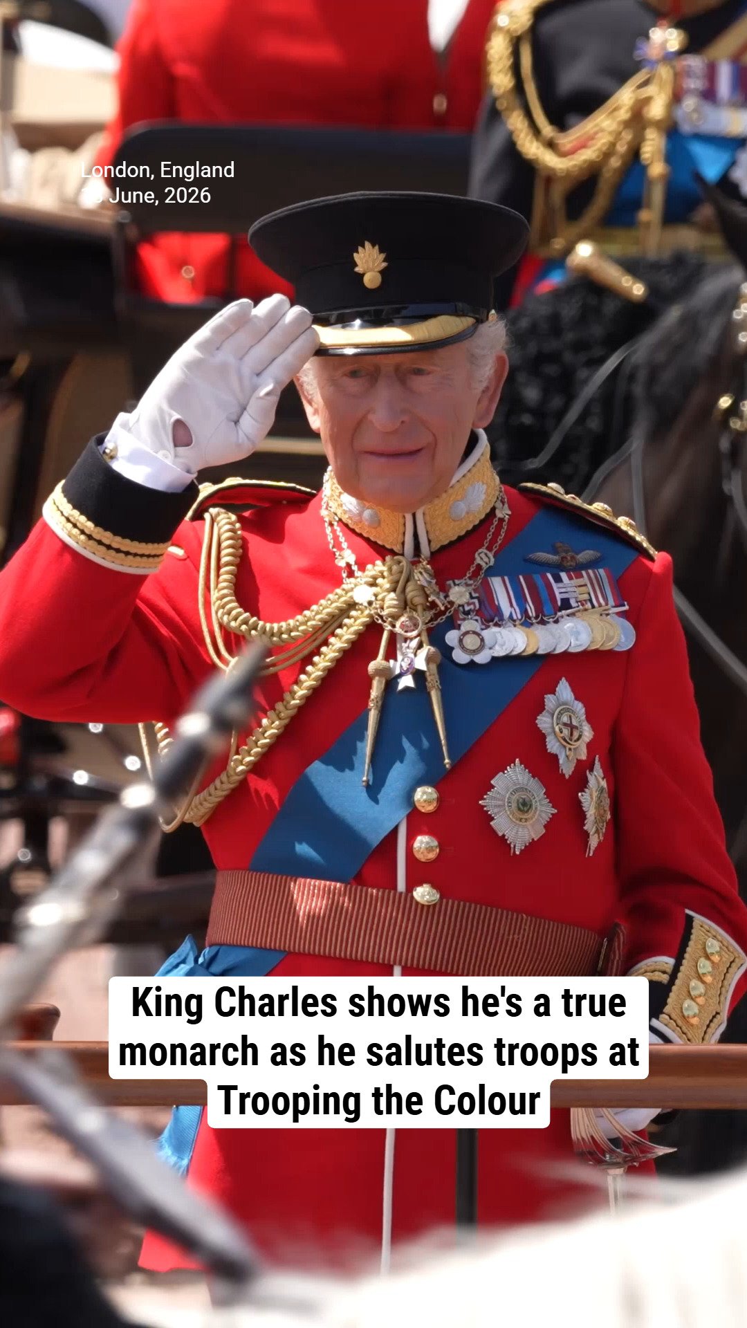 King Charles shows he's a true monarch as he salutes troops at Trooping the Colour