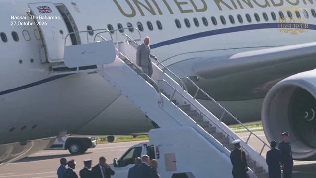 King Charles Receives Grand Welcome at Nassau Airport on His First Visit as Monarch