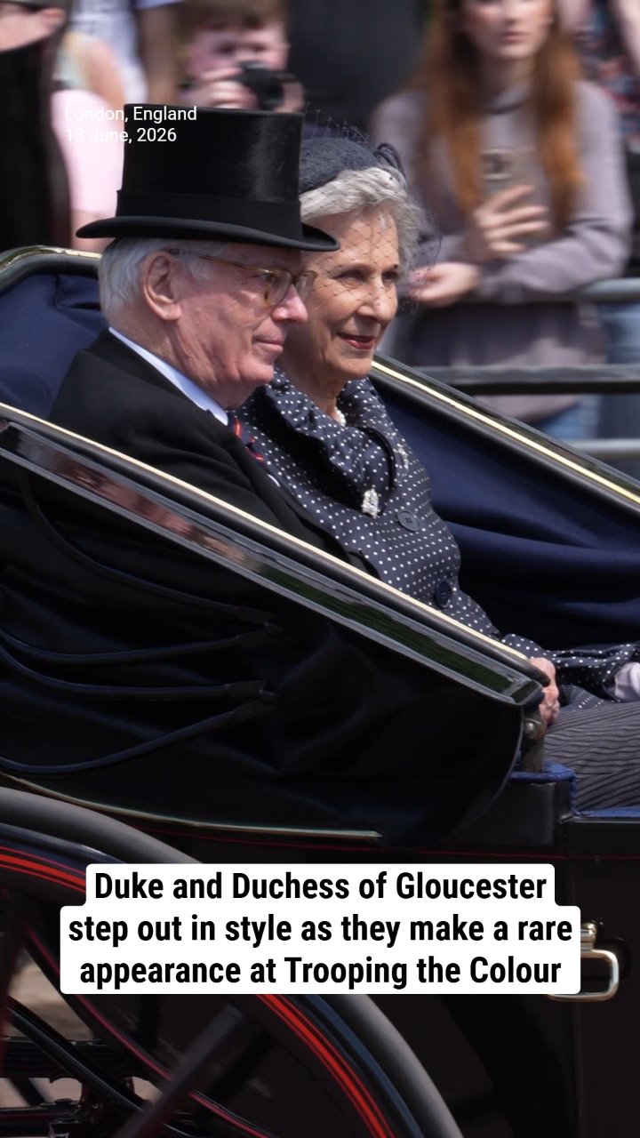Duke and Duchess of Gloucester step out in style as they make a rare appearance at Trooping the Colour