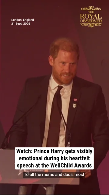 Watch: Prince Harry gets visibly emotional during his heartfelt speech at the WellChild Awards