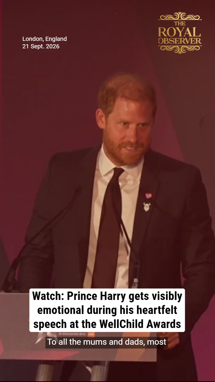 Watch: Prince Harry gets visibly emotional during his heartfelt speech at the WellChild Awards