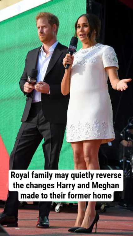 Royal family may quietly reverse the changes Prince Harry and Meghan Markle made to their former home