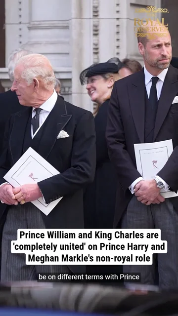 Prince William and King Charles are 'completely united' on Prince Harry and Meghan Markle's non-royal role