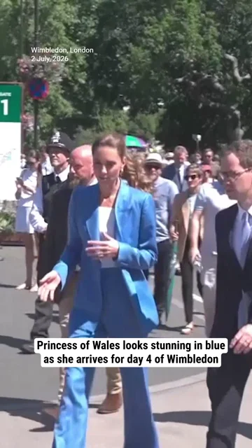 Princess of Wales looks stunning in blue as she arrives for day 4 of Wimbledon