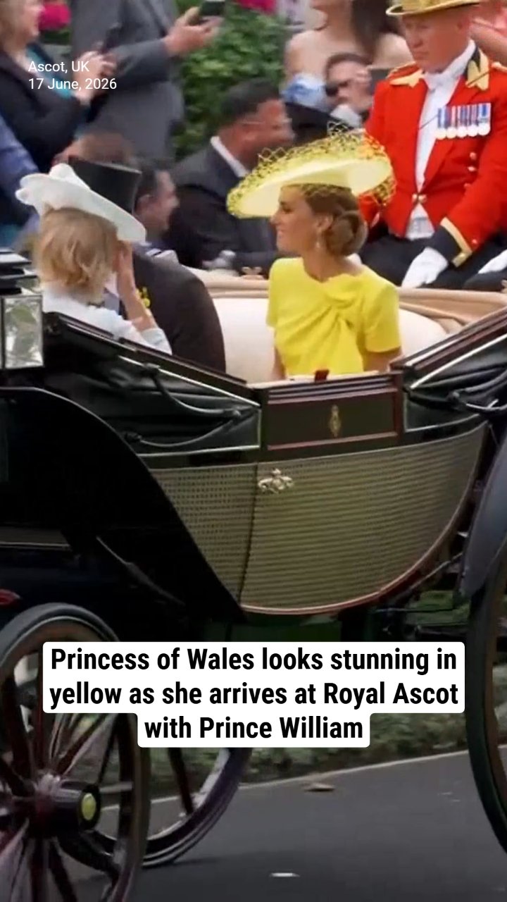 Princess of Wales looks stunning in yellow as she arrives at Royal Ascot with Prince William