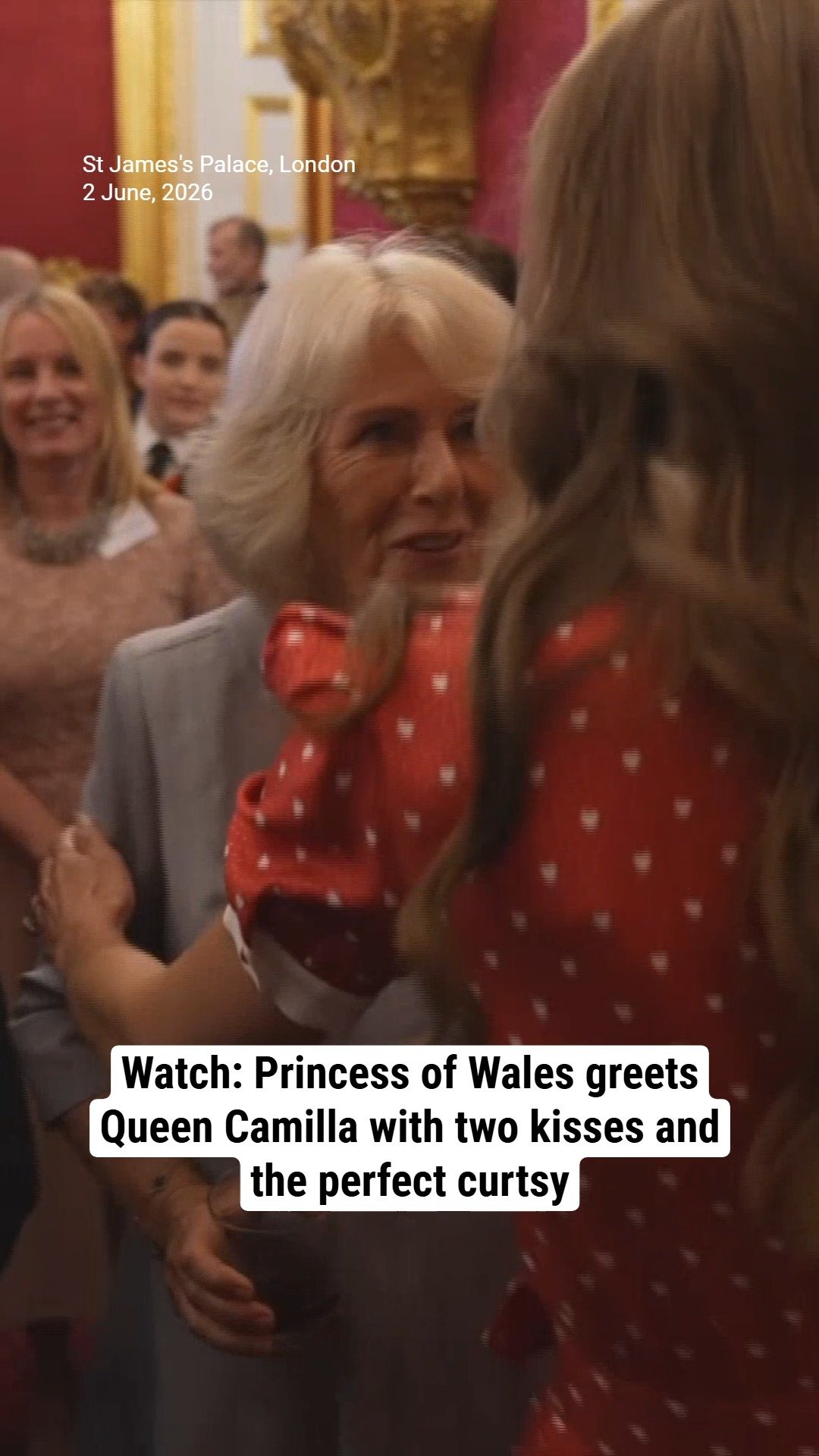 Watch: Princess of Wales greets Queen Camilla with two kisses and the perfect curtsy