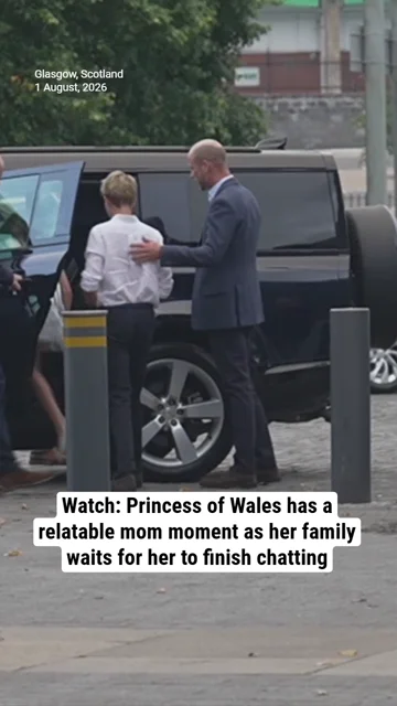Watch: Princess of Wales has a relatable mom moment as her family waits for her to finish chatting