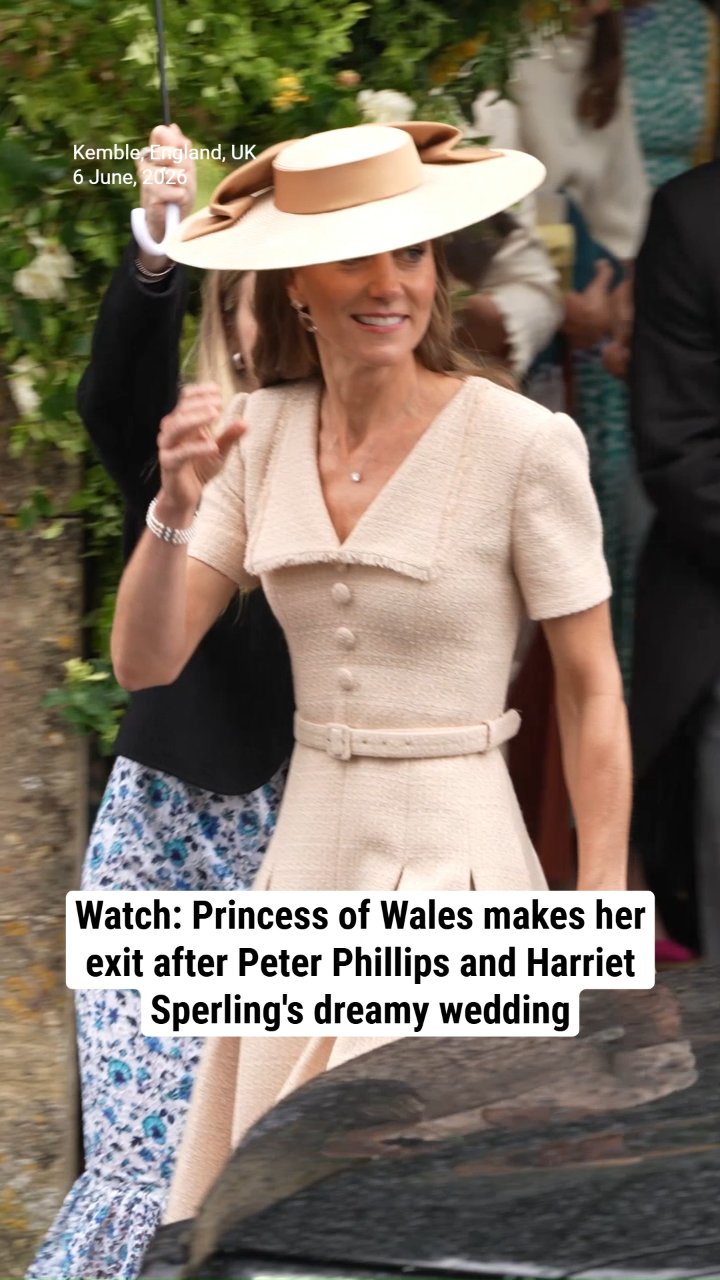 Watch: Princess of Wales makes her exit after Peter and Harriet's dreamy wedding
