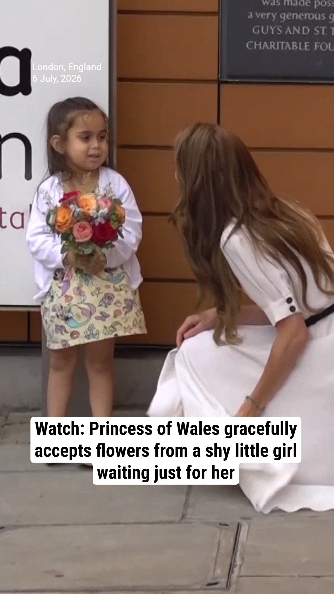 Watch: Princess of Wales gracefully accepts flowers from a shy little girl waiting just for her