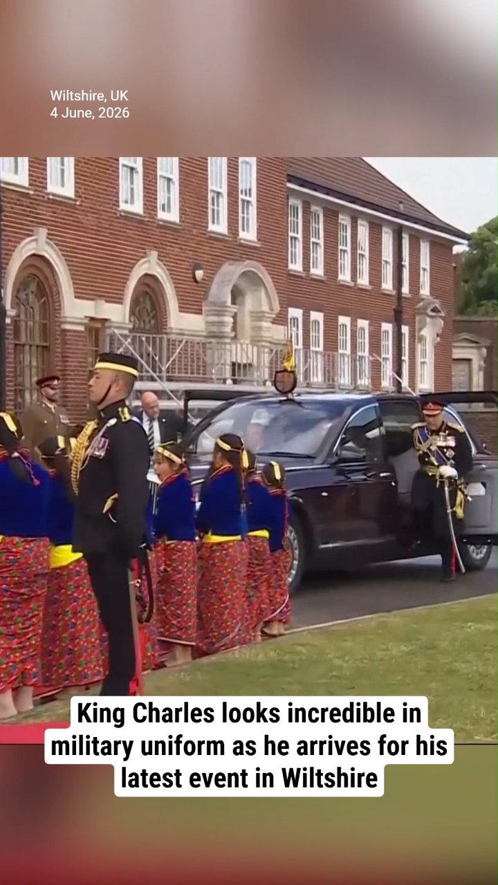 King Charles looks incredible in military uniform as he arrives for his latest event in Wiltshire