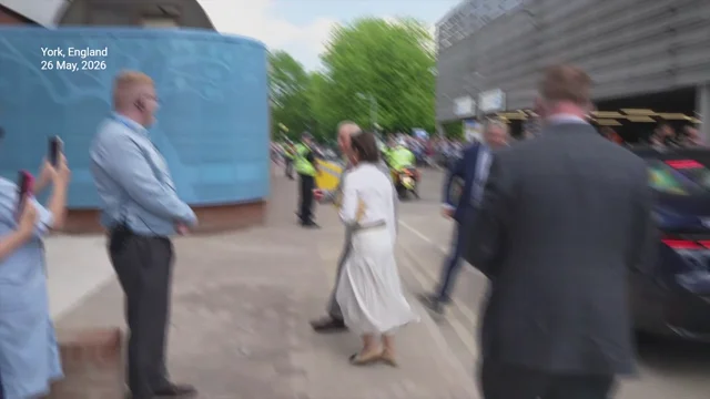 King Charles greeted with huge cheers as he visits cancer center in York