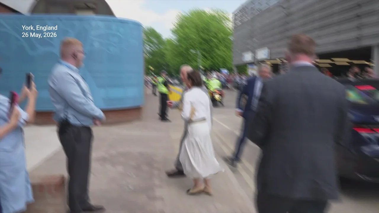 King Charles greeted with huge cheers as he visits cancer center in York