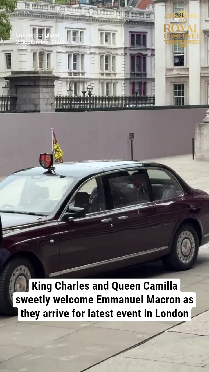 King Charles and Queen Camilla sweetly welcome Emmanuel Macron as they arrive for latest event in London