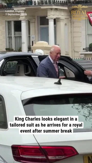 King Charles looks elegant in a tailored suit as he arrives for a royal event after summer break