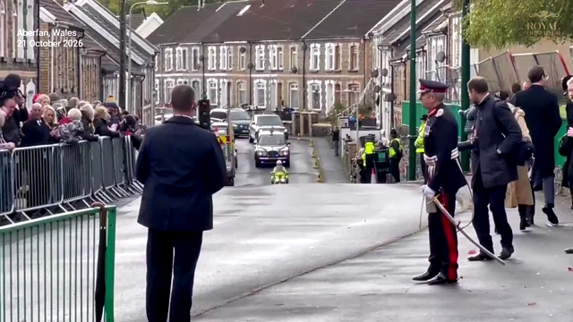 King Charles And Queen Camilla Arrive at Aberfan in Wales