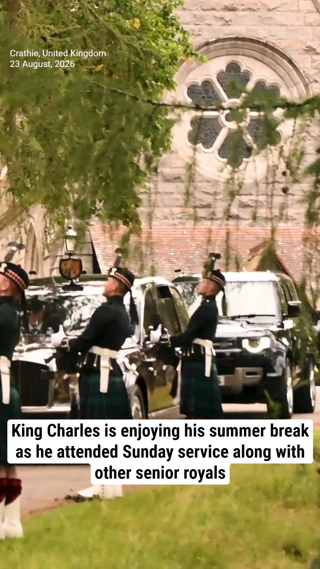 King Charles is enjoying his summer break as he attended Sunday service along with other senior royals