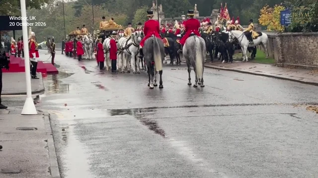 King Charles and Sultan of Oman Make a Grand Arrival in Carriage at Windsor