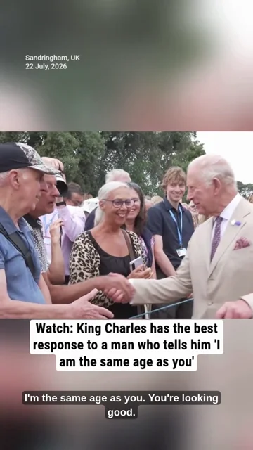 Watch: King Charles has the best response to a man who tells him 'I am the same age as you'