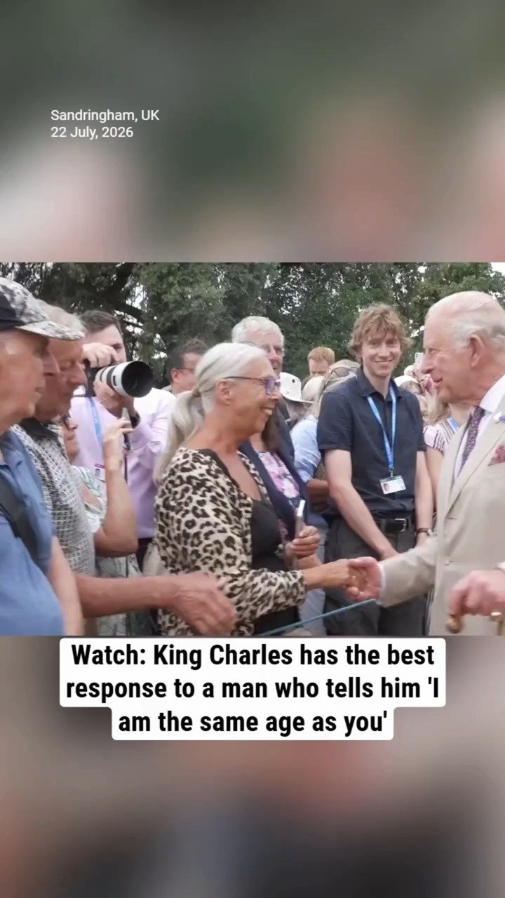 Watch: King Charles has the best response to a man who tells him 'I am the same age as you'