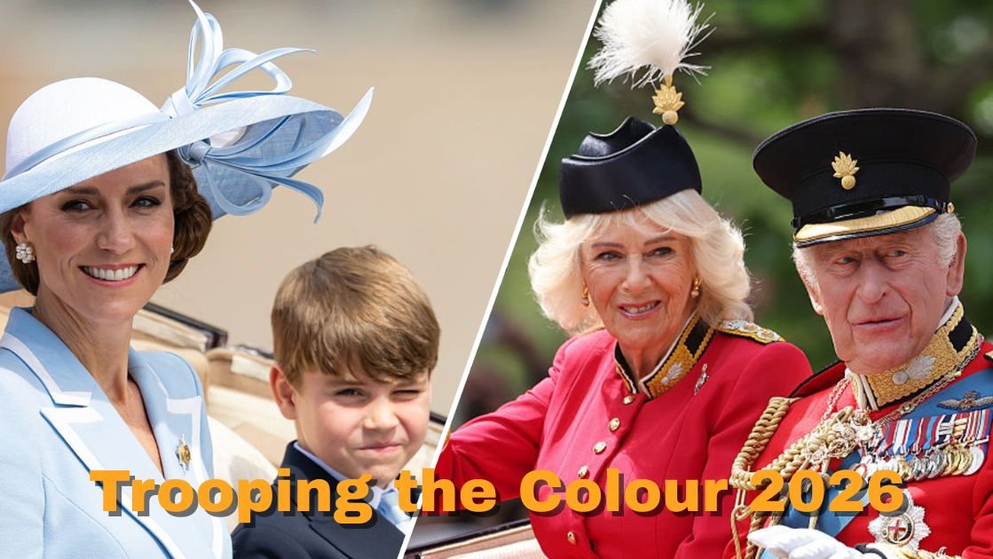 Princess of Wales arrives with her children for King Charles' Trooping the Colour event