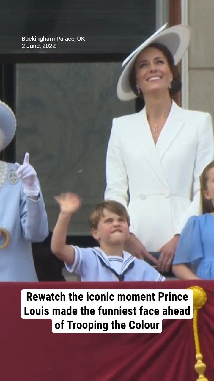 Rewatch the iconic moment Prince Louis made the funniest face ahead of Trooping the Colour