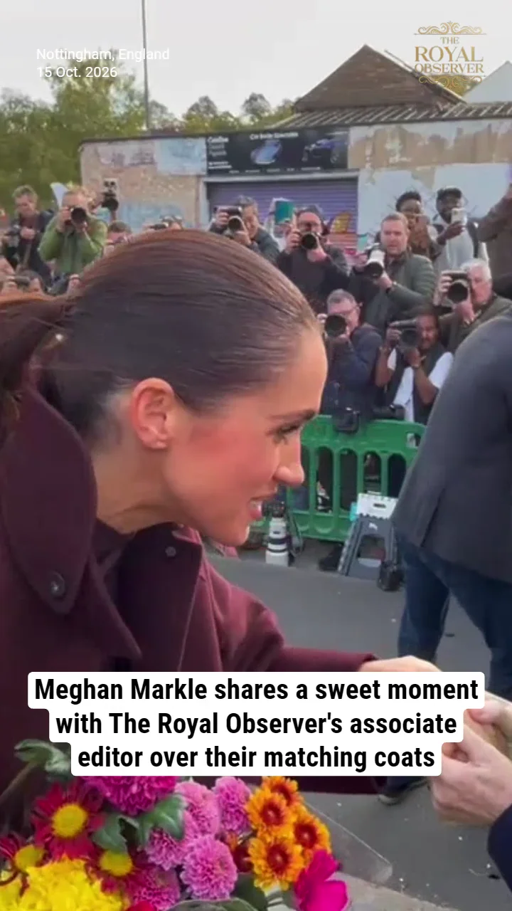Meghan Markle shares a sweet moment with The Royal Observer's associate editor over their matching coats