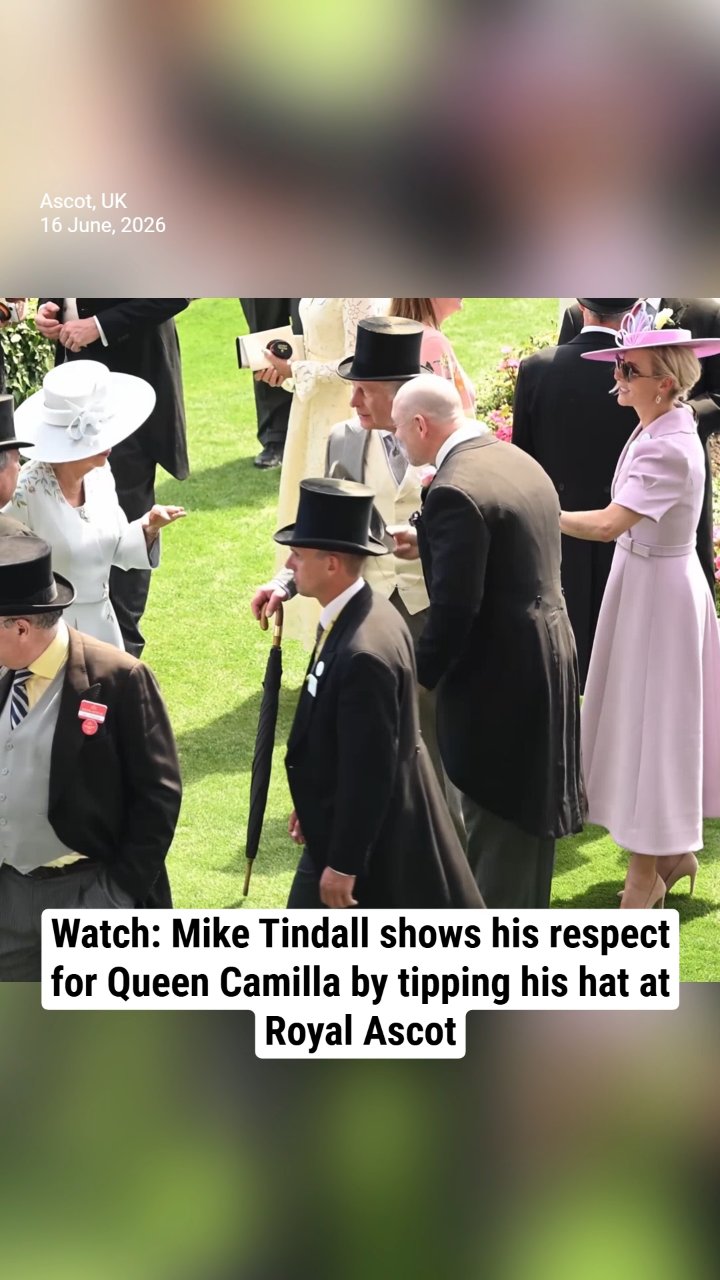 Watch: Mike Tindall shows his respect for Queen Camilla by tipping his hat at Royal Ascot