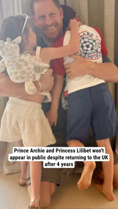 Prince Archie and Princess Lilibet won't appear in public despite returning to the UK after 4 years