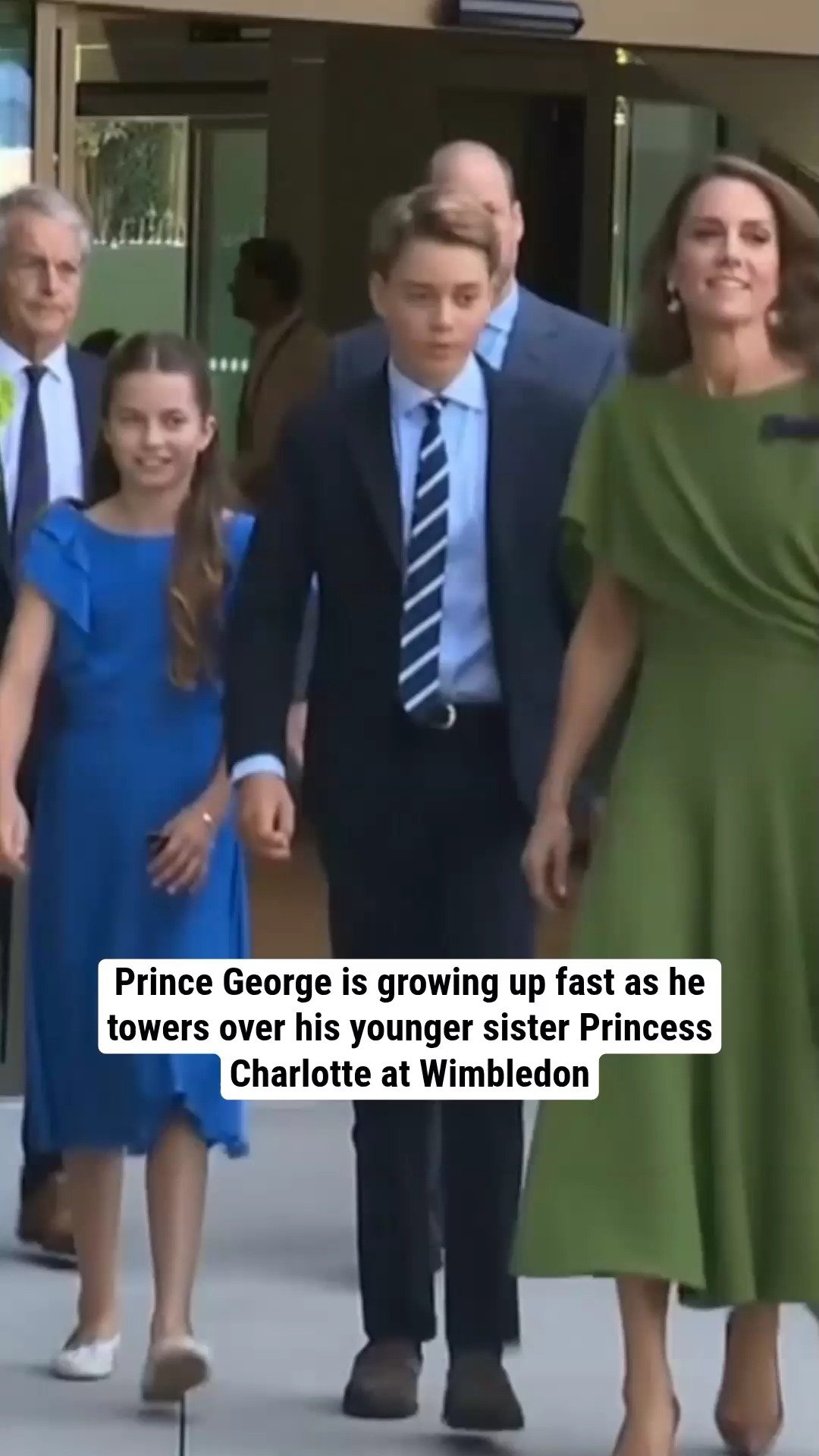 Prince George is growing up fast as he towers over his younger sister Princess Charlotte at Wimbledon