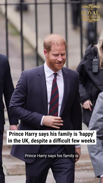 Prince Harry says his family is 'happy' in the UK, despite a difficult few weeks