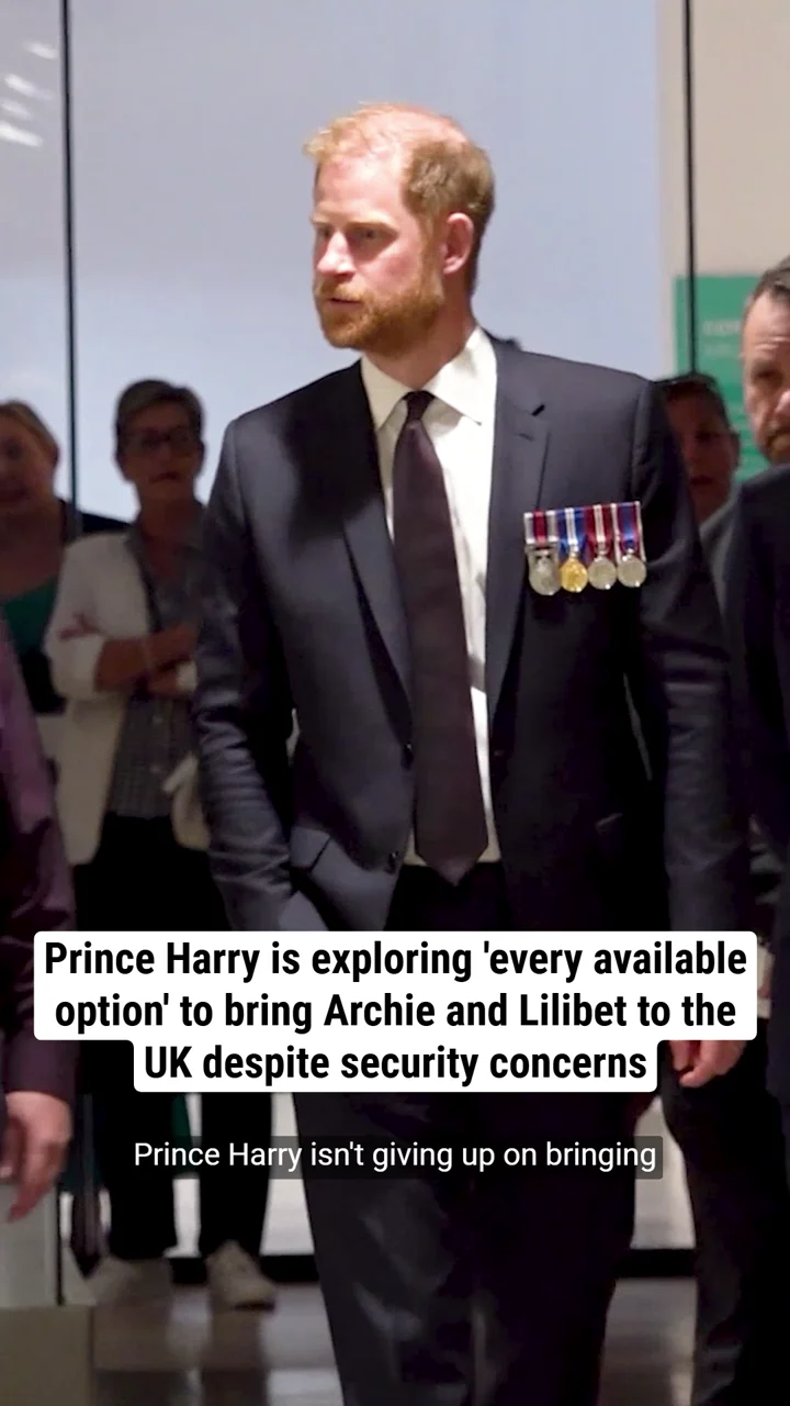Prince Harry is exploring 'every available option' to bring Archie and Lilibet to the UK despite security concerns