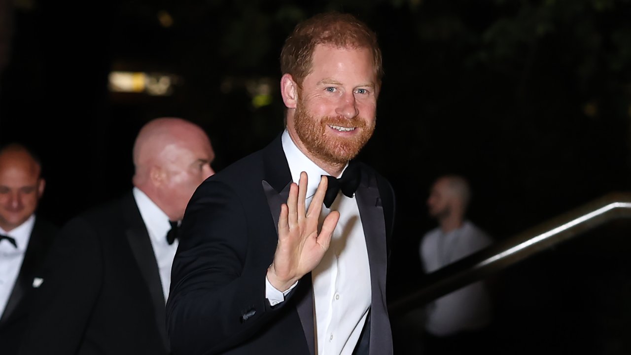 Prince Harry Waves to the Cameras as He Arrives at a Charity Gala in London