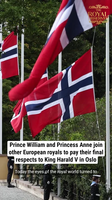 Prince William and Princess Anne join other European royals to pay their final respects to King Harald V in Oslo
